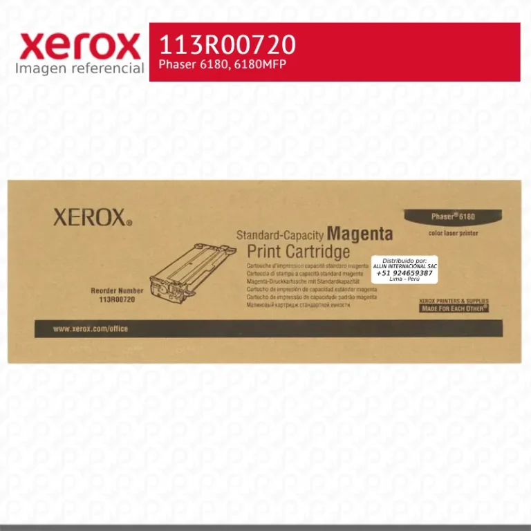 Toner Xerox 113R00720 Magenta 2K Phaser 6180 Capacidad Estandar