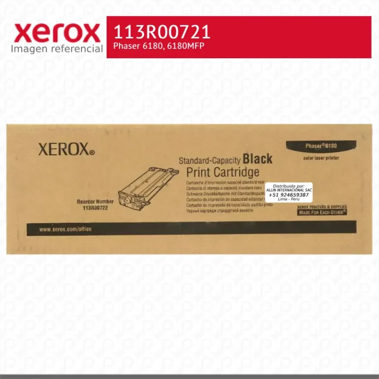 Toner Xerox 113R00722 Negro 3K Phaser 6180 Capacidad Estandar