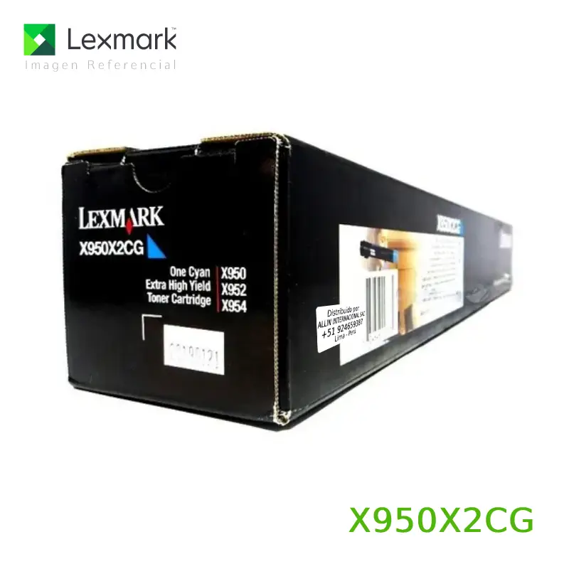 Toner Lexmark X950X2CG Cyan 22,000 Páginas