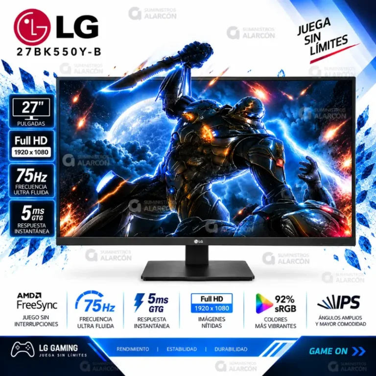 Vista frontal del monitor LG 27BK550Y-B 27 pulgadas