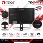 Monitor gaming TEROS TE-2417S 23.8 pulgadas IPS 144Hz imagen posterior