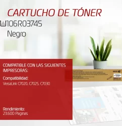 CARTUCHO DE TONER XEROX 106R03745 BLACK PARA VERSALINK C7020 C7025 C7030