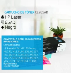 Cartucho de Tóner HP 85AD Negro CE285AD Dual Pack