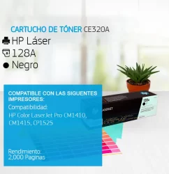 Cartucho de Tóner HP 128A Negro CE320A 2,000 Páginas